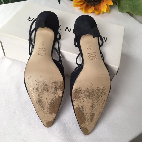 Morgan Taylor Slingback Blue Suede Heels - Picture 10 of 10